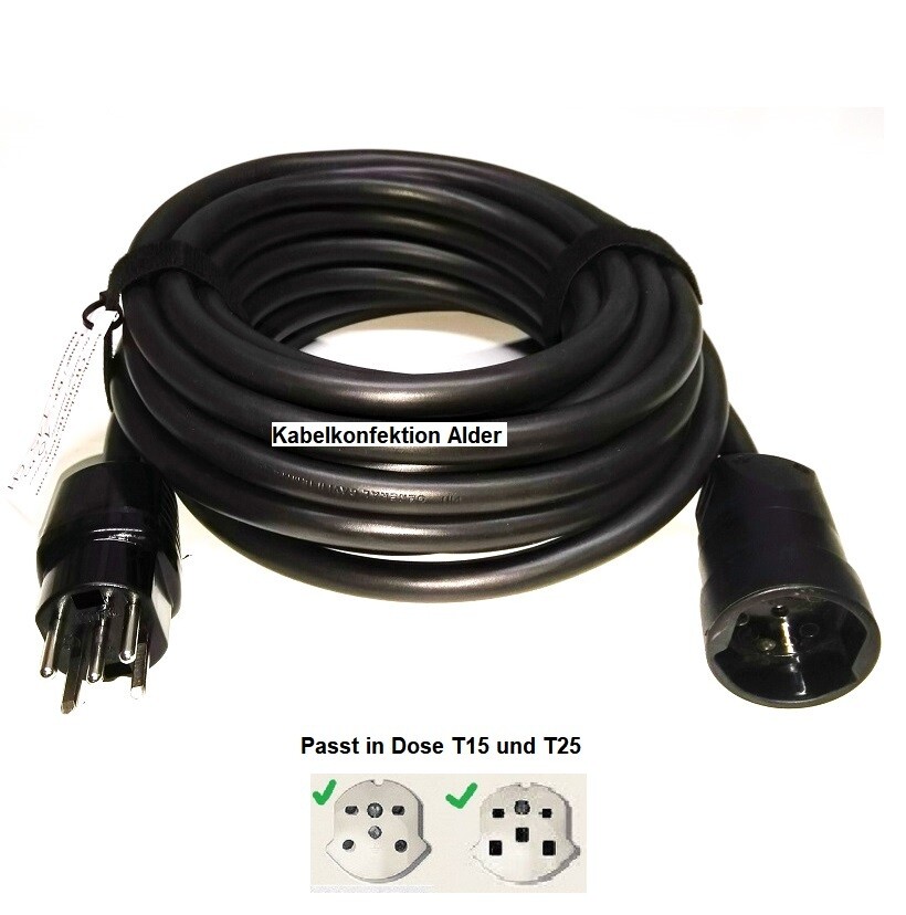 PVC Verlängerungskabel T15/5/400V IP20 5x1,5mm2 für Innenanwendung ab 39.-