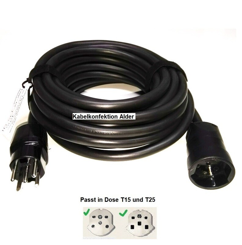 PVC Verlängerungskabel T15/5/400V IP20 5x1,5mm2 für Innenanwendung ab 39.-