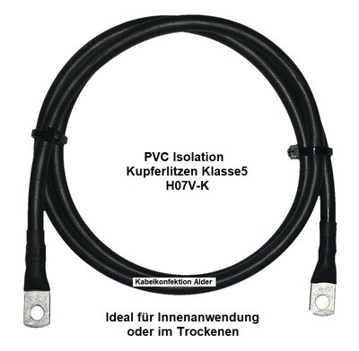Batteriekabel H07V-K 25mm2 schwarz bis 125A mit Rohrkabelschuh M8 beidseitig ab 21.-