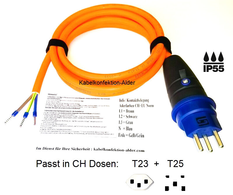 T23 IP55 Pur Geräteanschlusskabel für Innen- und Aussenanwendung ab 43.-
