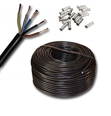 PVC Kabel 5x1,5mm2 schwarz für Innenanwendung H05VV-5 flexibel, Meterware und Ringe, Preis pro Meter
