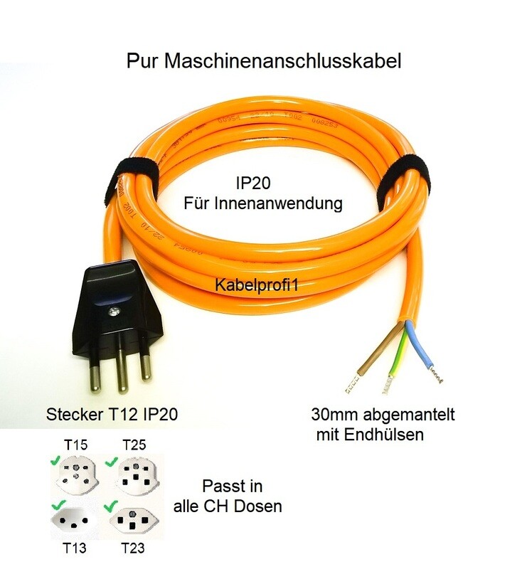 Geräteanschlusskabel Pur T13 IP20 3x1mm2 bis 2kW ab 12.-