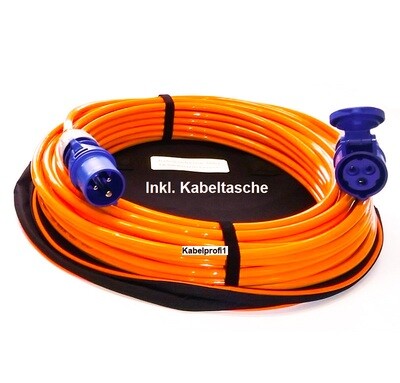 Campingkabel Caravan Kabel 25m Pur 3x2,5mm2 CEE16-3 IP44 inkl. Tasche