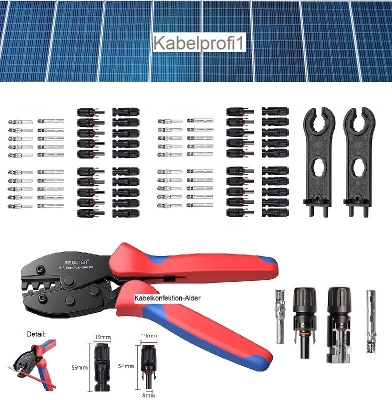 Solarstecker  MC4 IP67 je 20Stück + Crimpzange nur 89.90.-