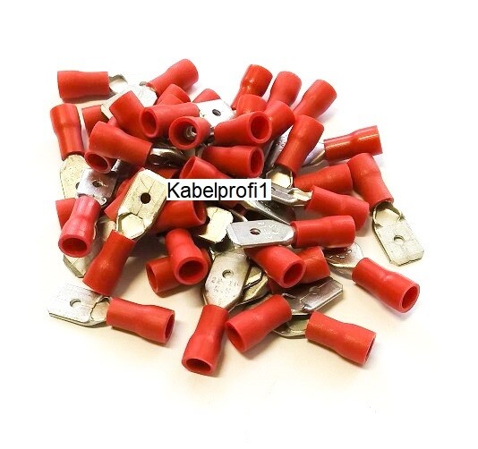 Flachstecker 6,3x0,8mm Presskabelschuhe 50, 100, 200Stück ab 5.90.-