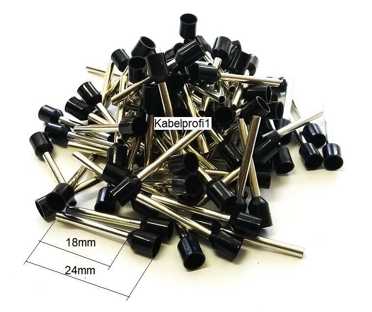 Kabelendhülsen 1,5mm2 Speziallänge 18mm 500-er Beutel Isoliert nur 9.90.-