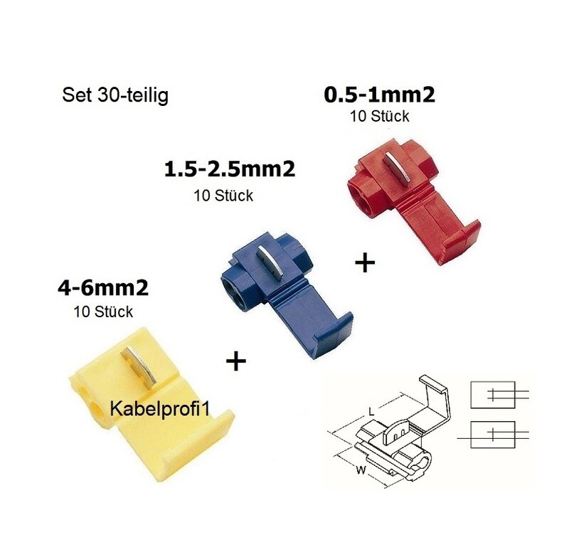 Abzweigklemmen 0,5-6mm2 (Parallelverbinder) Set 30-teilig nur 9.-