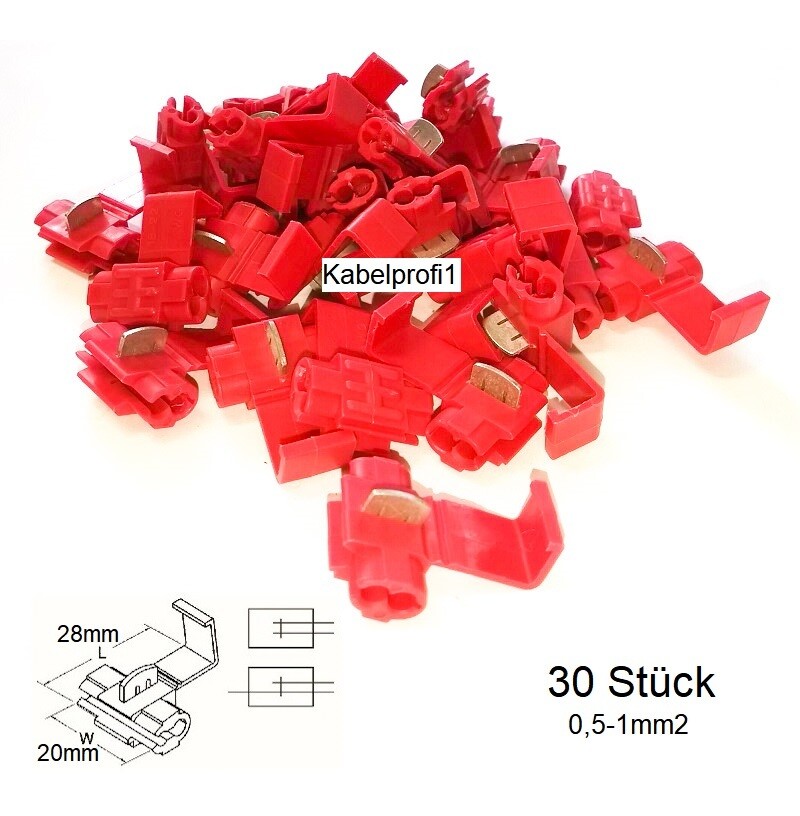 Abzweigklemmen 0,5-1mm2 (Parallelverbinder) 30-Stück nur 9.-