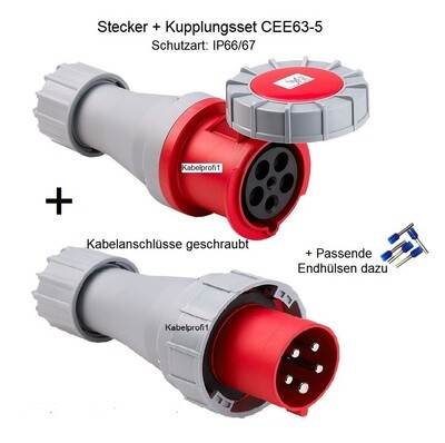 Kupplung + Stecker CEE63-5 IP66/67 Set nur 65.90.-
