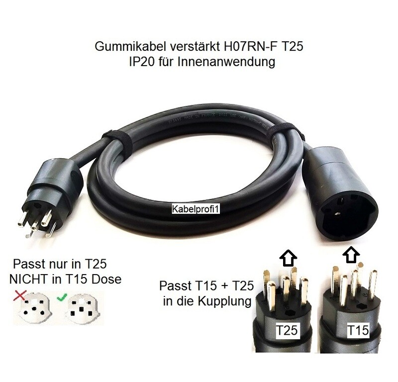 T25 Gummikabel verstärkt GDV 5x2,5mm2 IP20 stabil ab 59.-