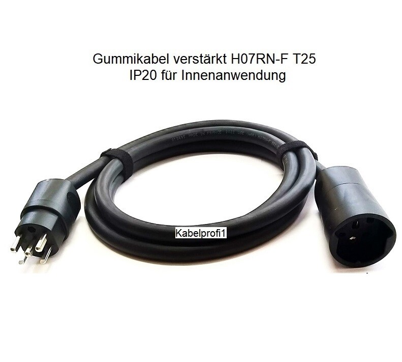 T25 Gummikabel verstärkt 5x2,5mm2 10m IP20 stabil nur 95.-