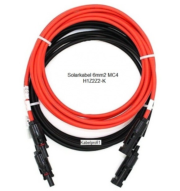 Solarkabel 6mm2 MC4 IP67 je 20 Meter rot und schwarz H1Z2Z2-K nur 89.90.-