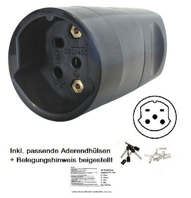 Kupplung T15 IP20 230-400V schwarz Kupplung T15 IP20 230-400V schwarz