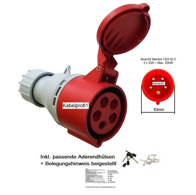 Kupplung CEE32-5 IP44 nur 9.90.-