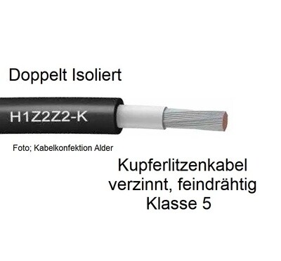 Solarkabel 6mm2 H1Z2Z2-K schwarz Meterware und Ringe pro Meter 1.99.-