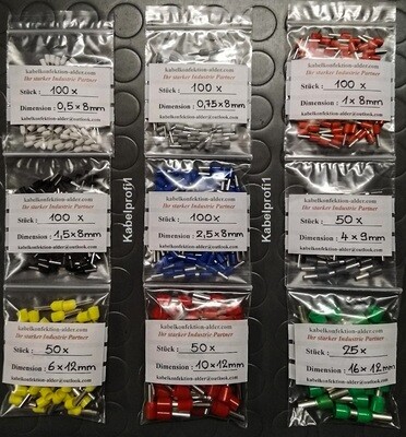 Endhülsen Set 675-teilig Isoliert bis 105 Grad für Kabelenden von 0,5-16mm2