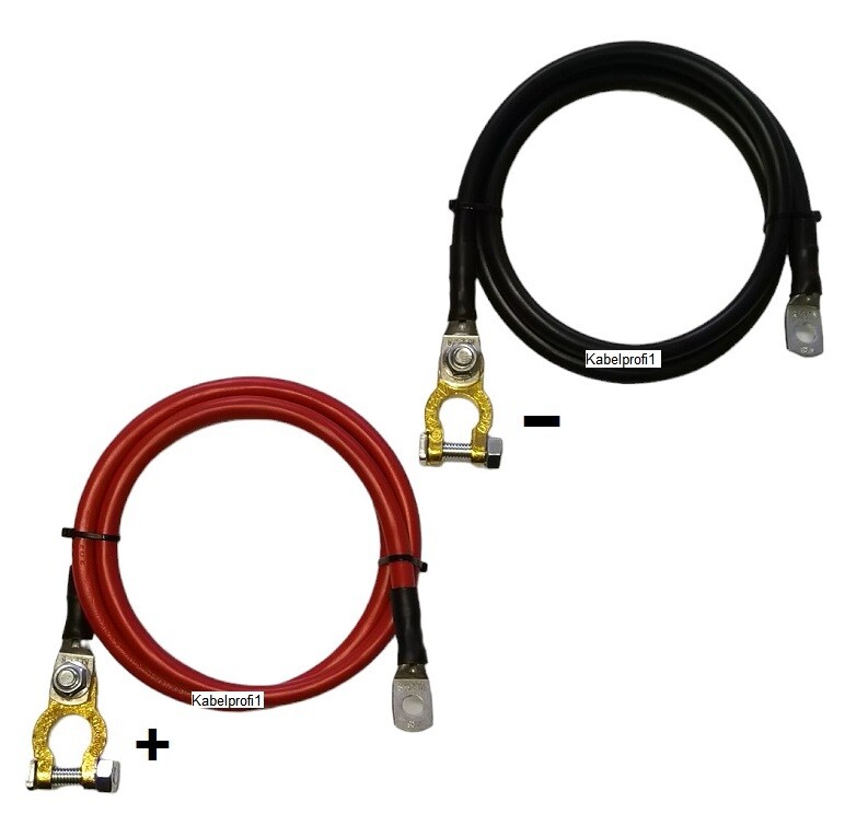 Batteriekabel Akkukabel 25mm2 M10 mit Polklemmen Set Plus und Minus div. Längen ab 49.90.-