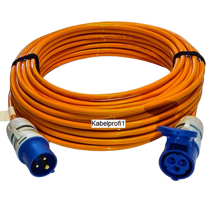 Wohnwagen Kabel Caravankabel 25m Purkabel 3x2,5mm2 CEE16-3 IP44