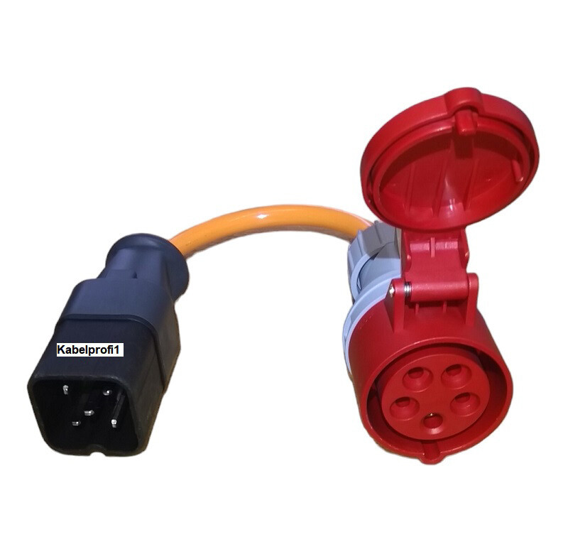 Stecker J15 5polig auf CEE16-5 Kupplung Stromadapter bis 10kW für Innenanwendung Pur 5x2,5mm2 ab 67.90.-