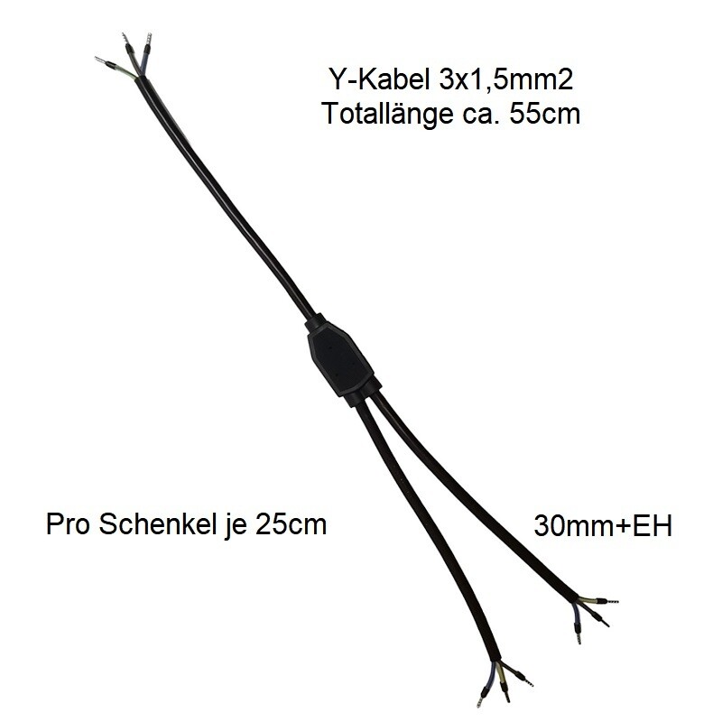 Y Kabel 55cm 3x1,5mm2 für Innenanwendung nur 9.90.-