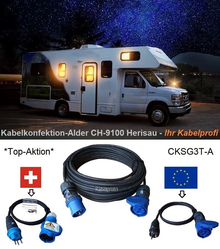 Campingkabelset 3-teilig mit Gummikabel 3x2,5mm2 IP44 ab 99.-