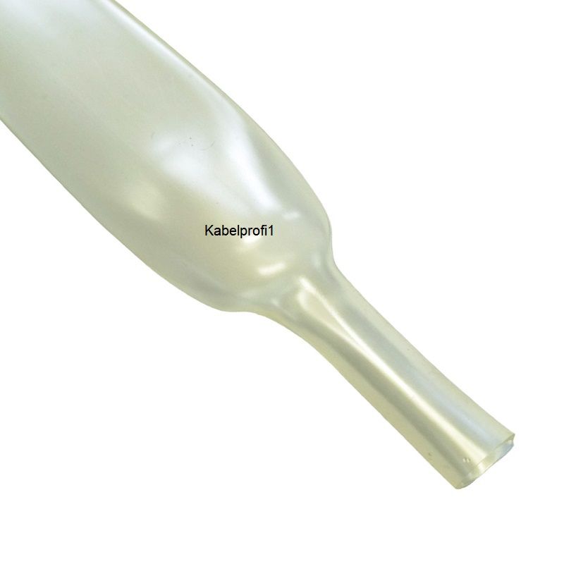 Schrumpfschlauch 12,7 zu 6,4mm 2:1 schrumpfend transparent