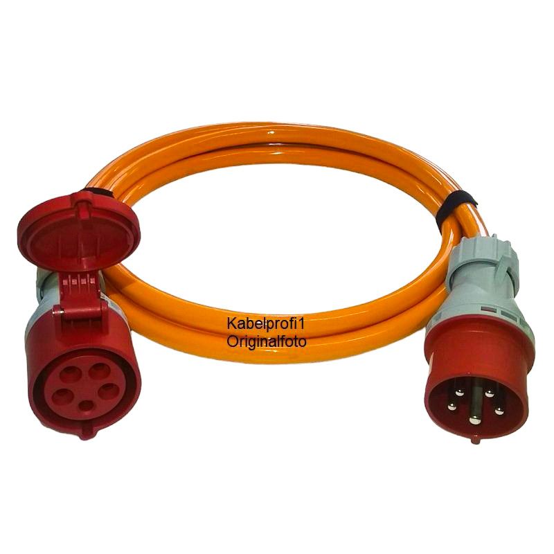 Neues 1,5m PUR Verlängerungskabel CEE32/5/400V 5x6mm2 IP44