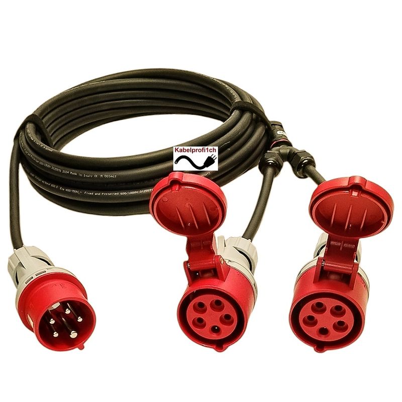 Y Spezialkabel GDV CEE16-5 mit 2 Abgängen CEE16-5 IP44 5x2,5mm2 ab 59.90.-