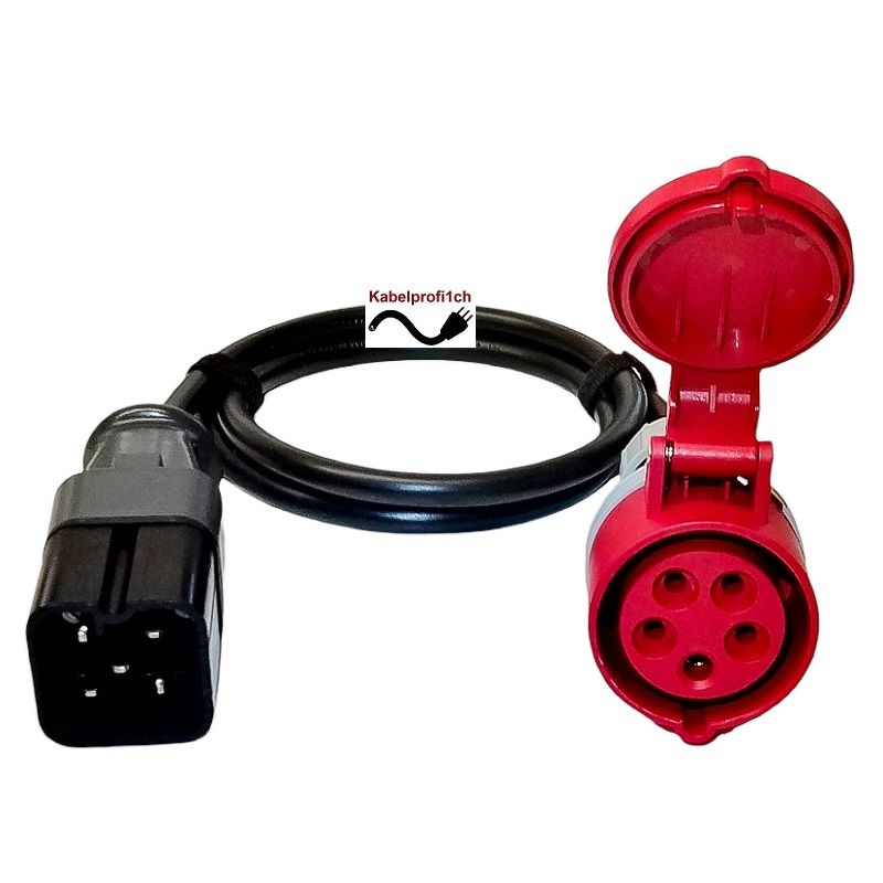J15-5 Stecker auf CEE16-5 Kupplung Adapter bis 10kW für Innenanwendung Gdv 5x2,5mm2 div. Längen ab 67.90.-