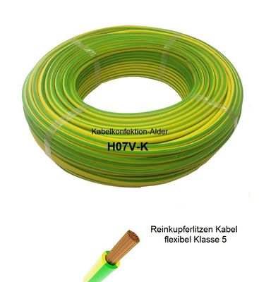 Einzelleiter Steuerlitze H07V-K grün/gelb 10mm2 Meterware + 50m Ringe oder 100m Spulen, ab 2.80.-/m1