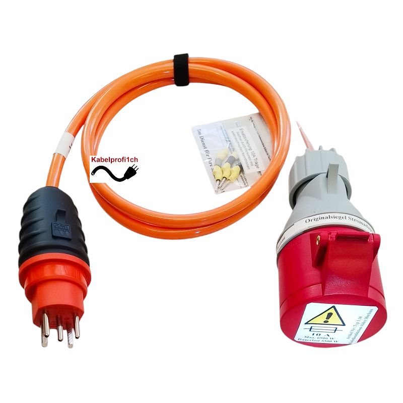 Stromadapter T15 auf CEE16-5 10m Purkabel gesichert max. 5,5kW 87.90.-