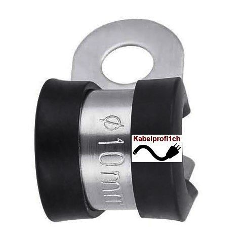 Kabelhalterungen 10mm stabil Edelstahl für Fahrzeuge usw. mit Gummi