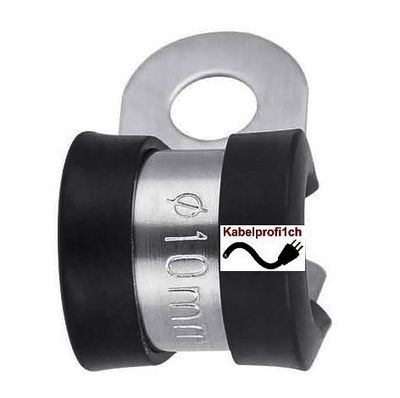 Kabelhalterungen 10mm stabil Edelstahl für Fahrzeuge usw. mit Gummi