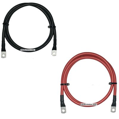 Batterie-, Akku- oder Anlasserkabelset 16mm2 konfektioniert mit M8 Rohrkabelschuhen Fly ab 27.-