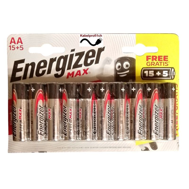 20 Stück AA Energizer Max Batterien 1,5V