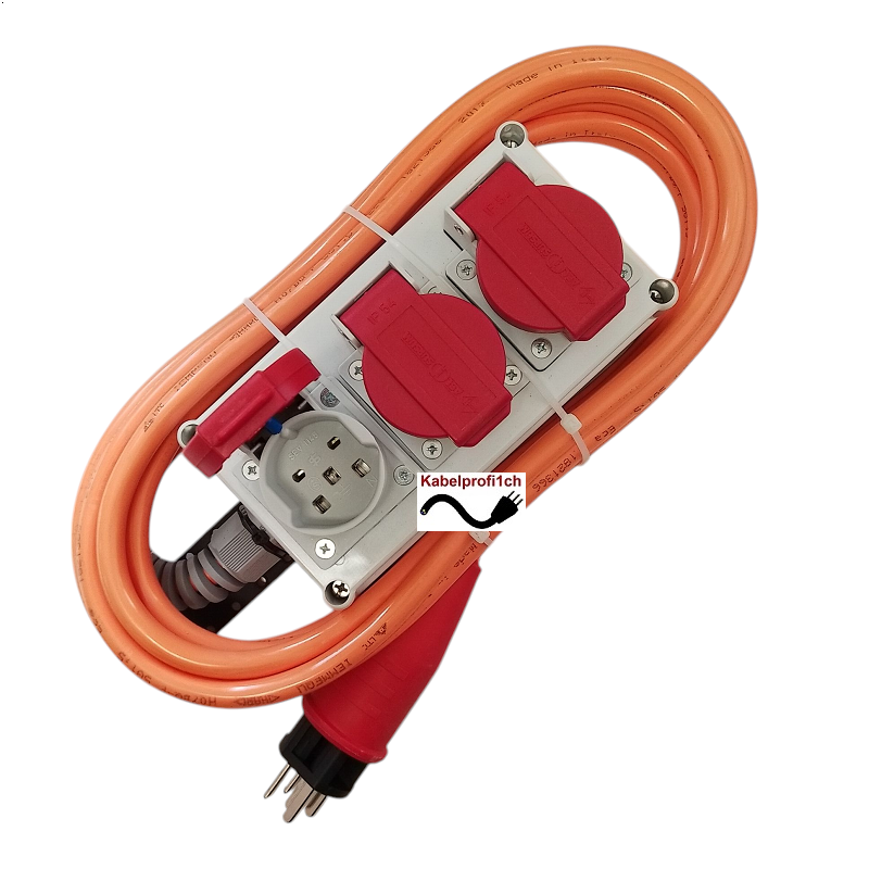 Steckdosenleiste 3-fach T25 mit 5m Pur-Kabel für Innenanwendung Schlagfest