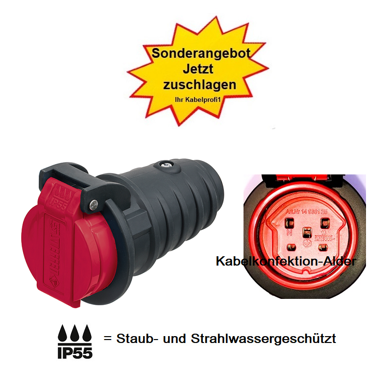Aktion Kupplung T25 IP55 Staub- und Strahlwassergeschützt für Innen und Aussenanwendung SN441011