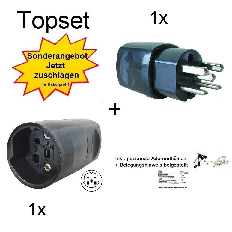 Topset Aktion Stecker + Kupplung T25 -16A 230-400V nur 8.95.-
