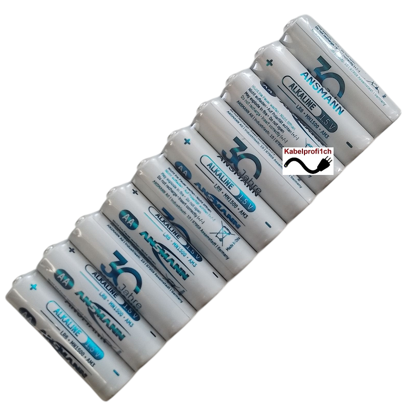 10-er Pack Ansmann AA Alkaline Batterien 1,5Volt