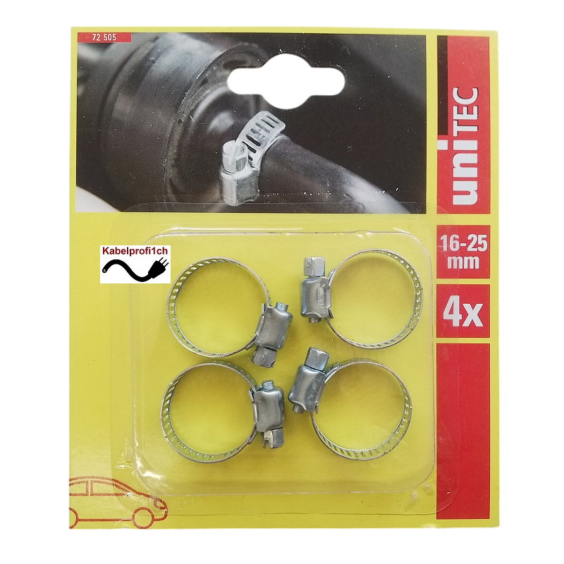 4 Stück Schlauchbriden, Schlauchschellen 16-25mm