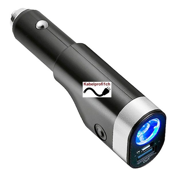 Cartrend Powerbank 6-in-1 Ladegerät, Hammer Lampe Gurtmesser
