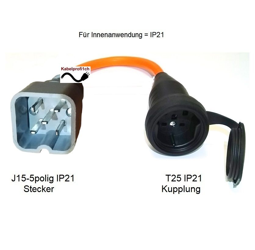 0,4m Stromadapter CH J15-5 auf CH T25 +diverse Längen