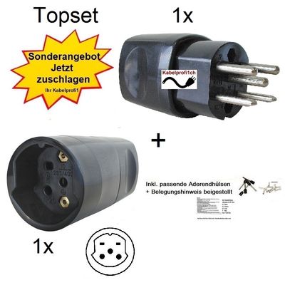Topset Aktion Stecker + Kupplung T15 -10A 230-400V nur 9.95.-