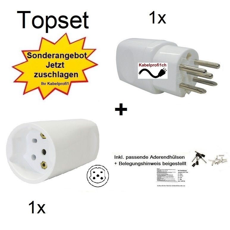 Topset Aktion Stecker + Kupplung T15 -10A 230-400V nur 9.95.-