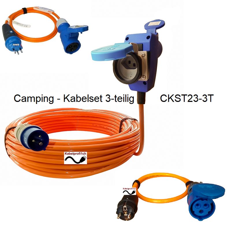 Campingkabel Purkabel Set 3-teilig CEE16-3 3x2,5mm2 diverse Längen ab 109.90.-
