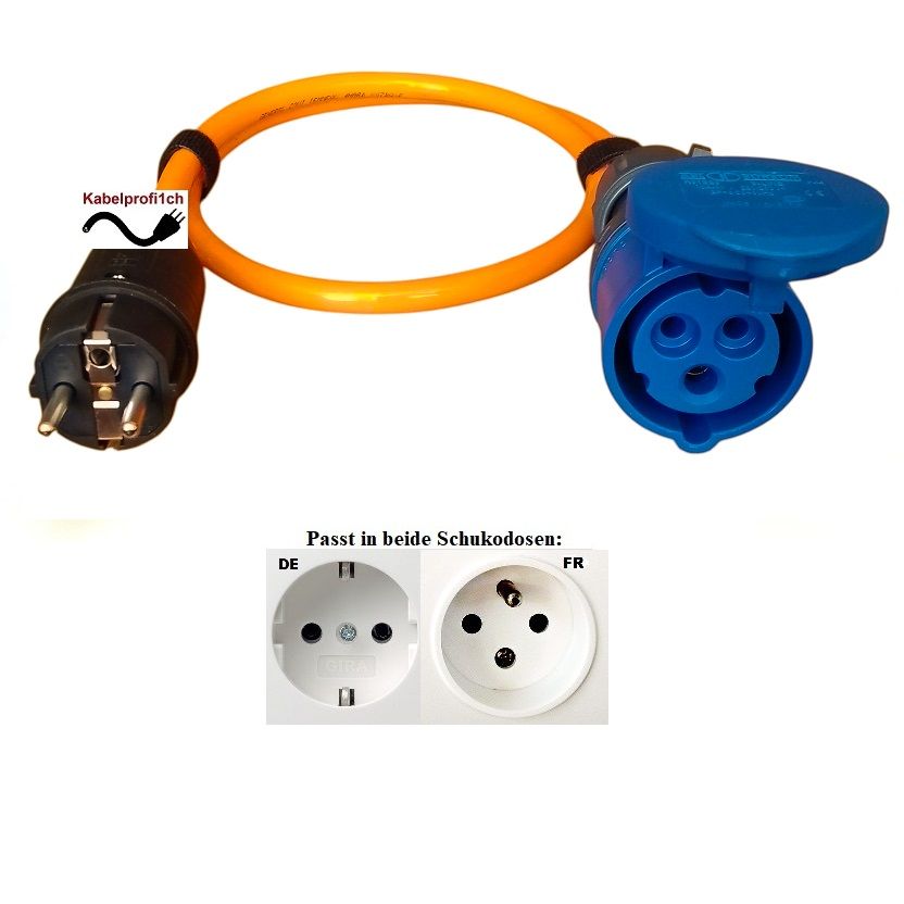 Campingkabel Schukoadapter mit Purkabel auf CEE16-3 IP44 ab 29.90.-