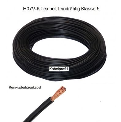 Einzelleiter Steuerlitze (Minus-) H07V-K schwarz 50mm2 Meterware + 50m Ringe oder 100m Spulen, ab 10.90.-/m1