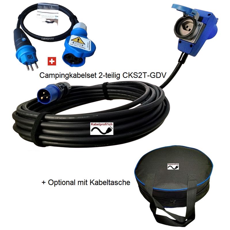 Campingkabel Gummikabel Set 2-teilig CEE16-3 3x2,5mm2 diverse Längen ab 79.90.-