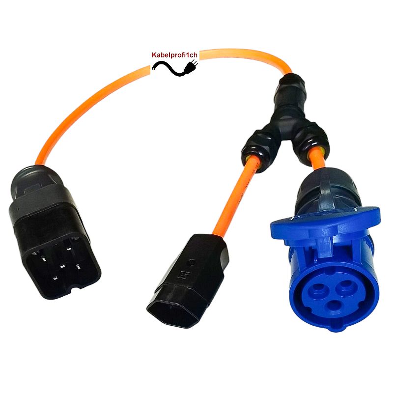 J15-5 auf CEE16-3 + T23 Y-Verteilerkabel IP20