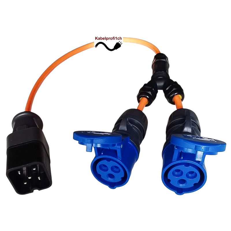 J15-5 auf 2x CEE16-3 Y-Verteilerkabel IP20
